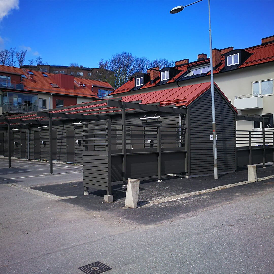 Sopstation med pergola